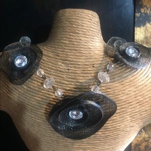 Fashion Mesh Petal and beaded Necklace.